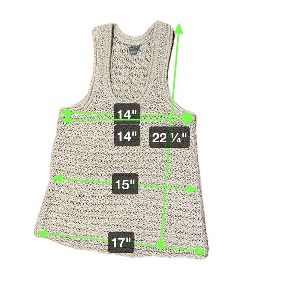 Aerie Chunky Knit Scoop Neck Sweater Tank Top size Small Petite - Picture 5 of 6